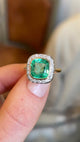 Antique, Victorian emerald and diamond cluster ring