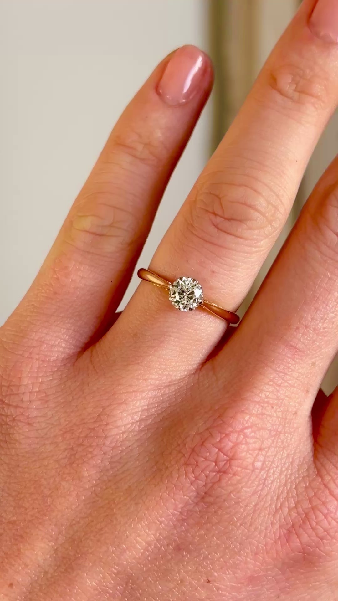 Vintage, Art Deco solitaire diamond engagement ring