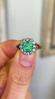 2570-Antique, Victorian emerald & diamond cluster ring-1