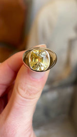 Vintage, 1950's Austrian 8ct cushion-cut yellow sapphire cocktail ring