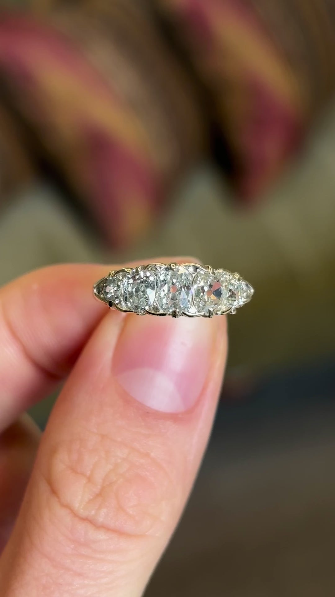 Antique, Victorian five-stone diamond ring