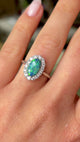 Vintage, 1940s black opal & diamond cluster ring