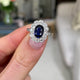 Antique royal blue sapphire and diamond cluster engagement ring, circa 1900