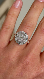 Antique, Edwardian old cut diamond cluster  ring