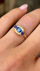 Antique, Edwardian three-stone sapphire cluster ring
