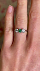 Vintage, Art Deco emerald & diamond three-stone ring