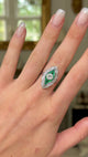 Art Deco emerald & diamond ring, platinum