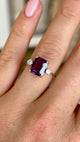 Vintage, 1950s amethyst & diamond three-stone ring