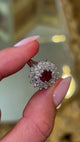 Vintage, 1950s ruby & diamond cocktail ring