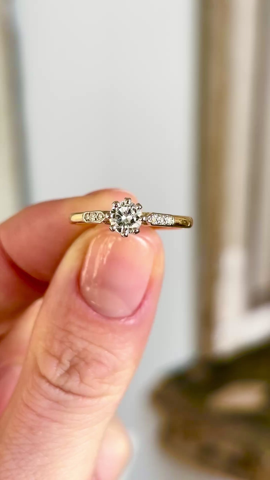 Antique, Edwardian solitaire diamond ring