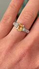 Vintage, citrine and diamond engagement ring