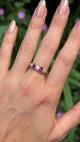 Antique, Victorian ruby & diamond five-stone ring, 18ct yellow gold