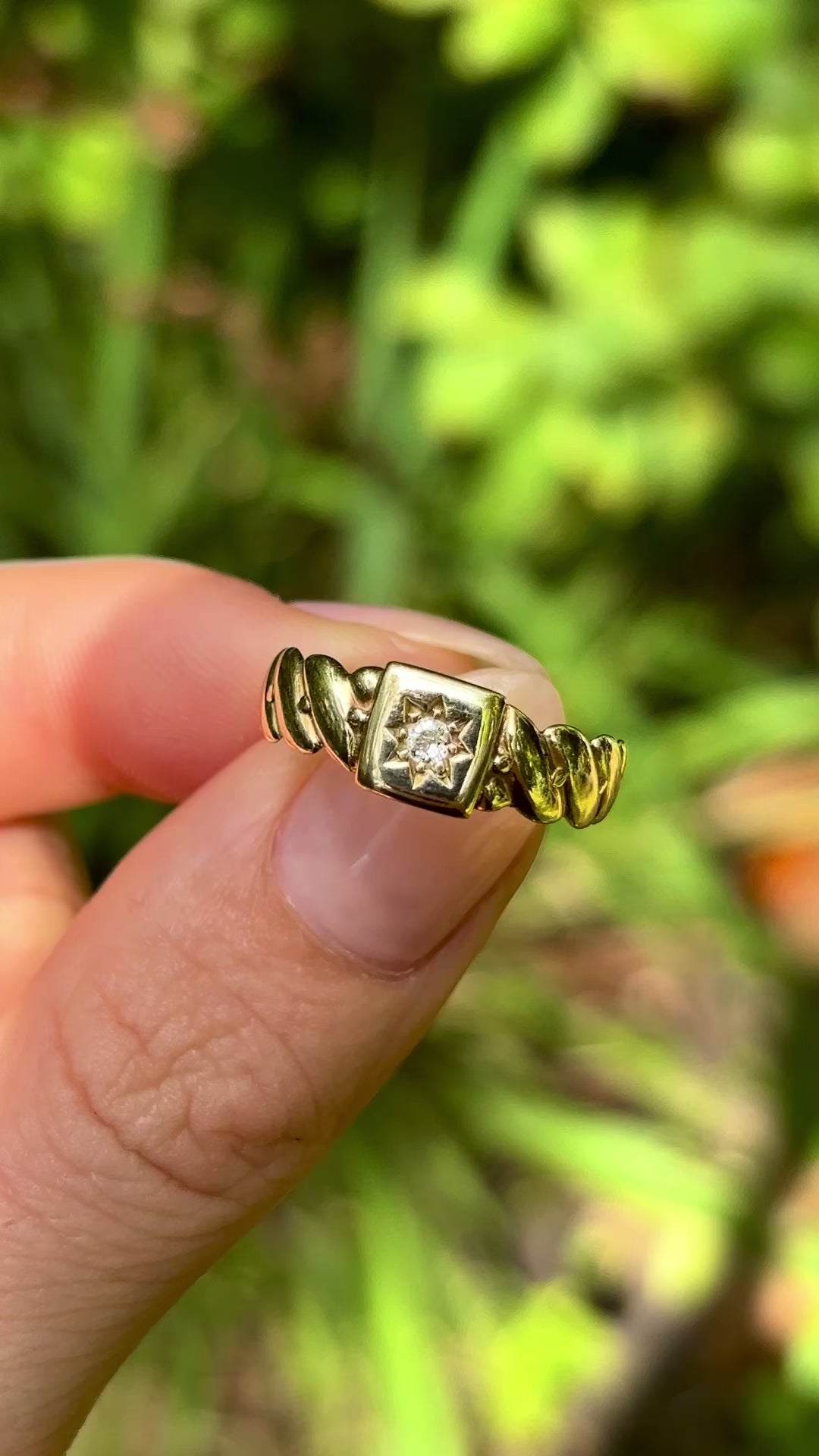Antique, Victorian diamond gypsy ring, 18ct yellow goldAntique, Victorian diamond gypsy ring, 18ct yellow gold