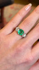 Vintage, 1950's emerald and diamond three-stone ring