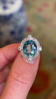 Antique, Belle Époque aquamarine & diamond cluster ring