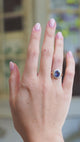 Vintage, 1980's Ceylon sapphire and diamond cluster ring