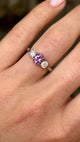 Vintage, 1980s lilac sapphire & diamond three-stone ring