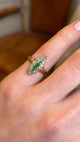 Antique, Victorian emerald and diamond navette cluster ring