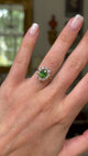 Antique, Edwardian, demantoid green garnet & diamond cluster ring