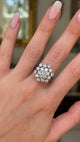 Vintage, 2.85ct diamond cluster ring, 18ct white gold