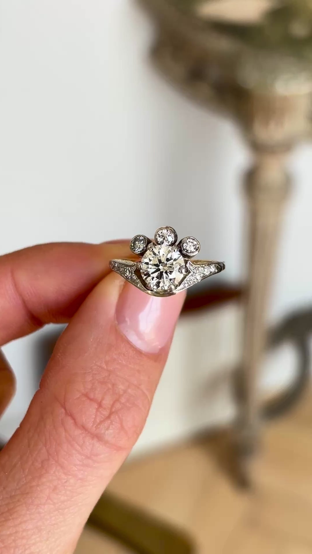 Vintage, 1950s unusual diamond engagement ring
