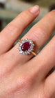 Vintage, 1970s ruby & diamond cluster ring