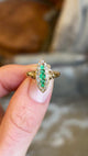 Antique, Victorian emerald and diamond navette cluster ring
