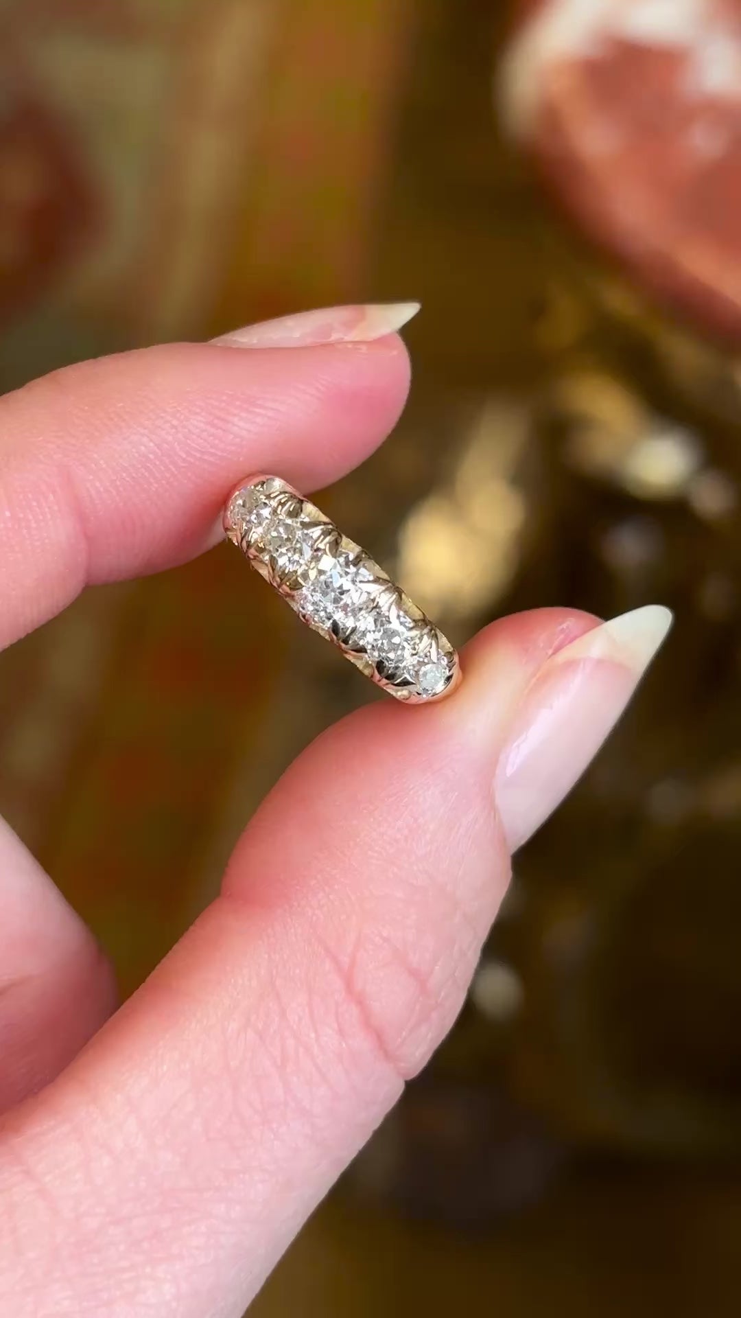 Antique, Victorian diamond five-stone ring