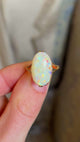 Vintage, cabochon-cut white opal ring