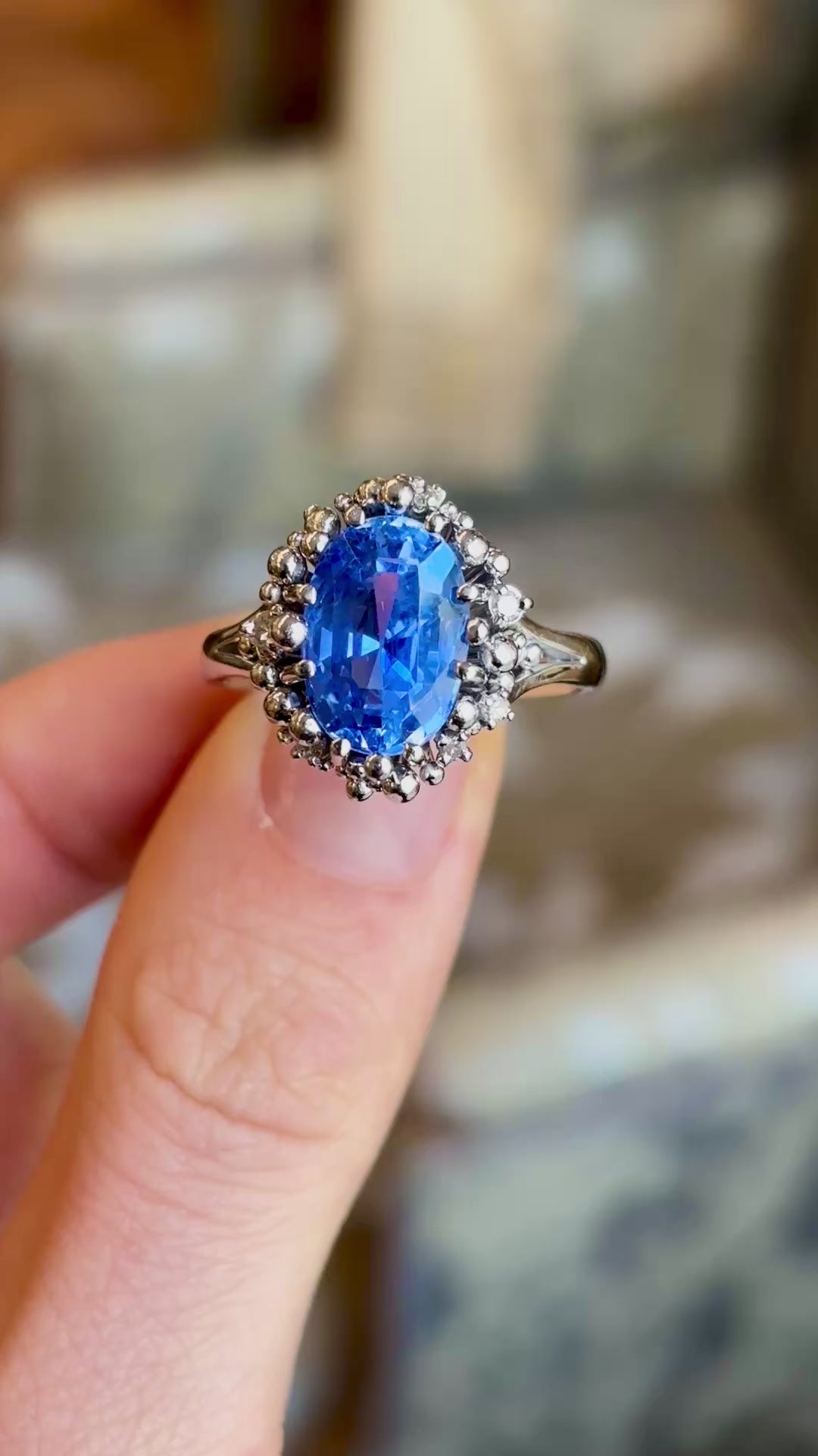 Vintage, 1960s brutalist 6.5ct ceylon sapphire ring