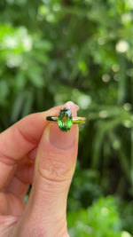 Antique, Victorian Green Zircon Single-Stone Ring, 15ct Yellow Gold