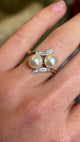 Antique, Art Nouveau pearl toi et moi ring