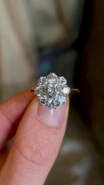 Antique, Edwardian, diamond cluster engagement ring