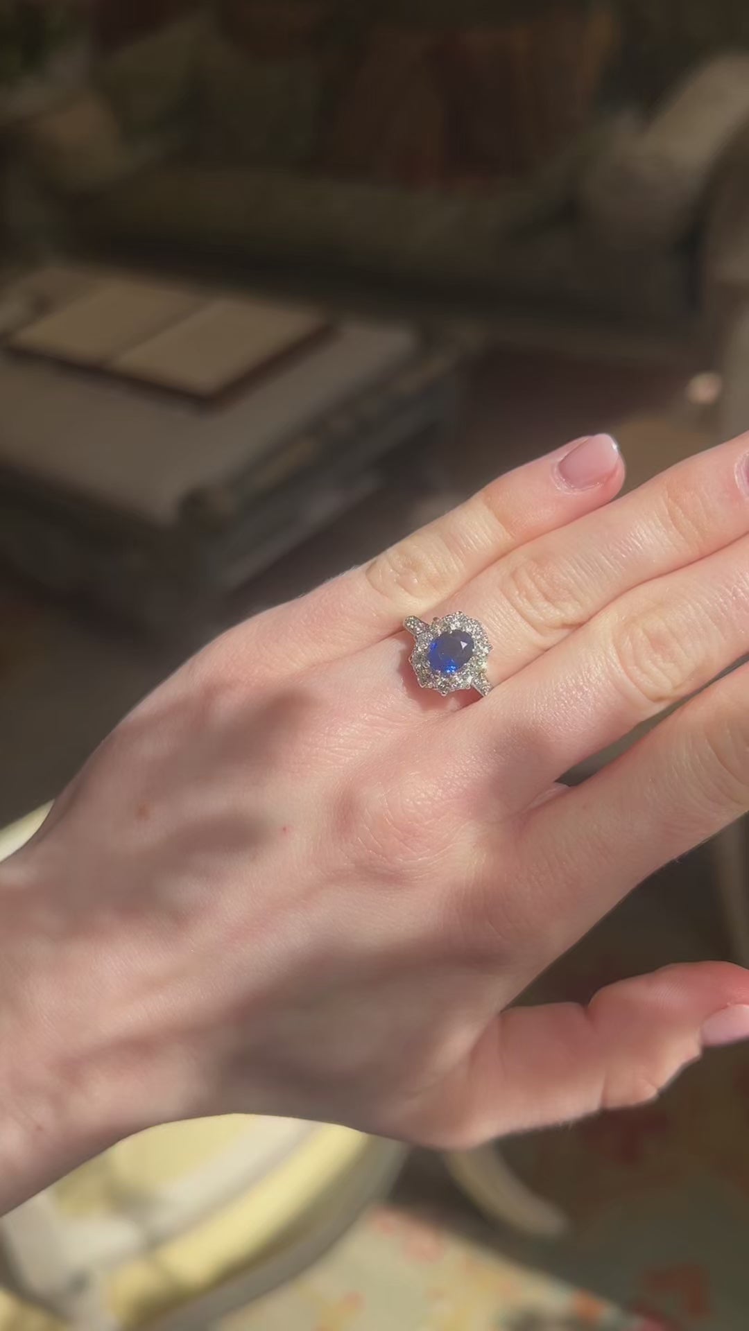 Antique, Art Deco sapphire and old-cut diamond cluster ring