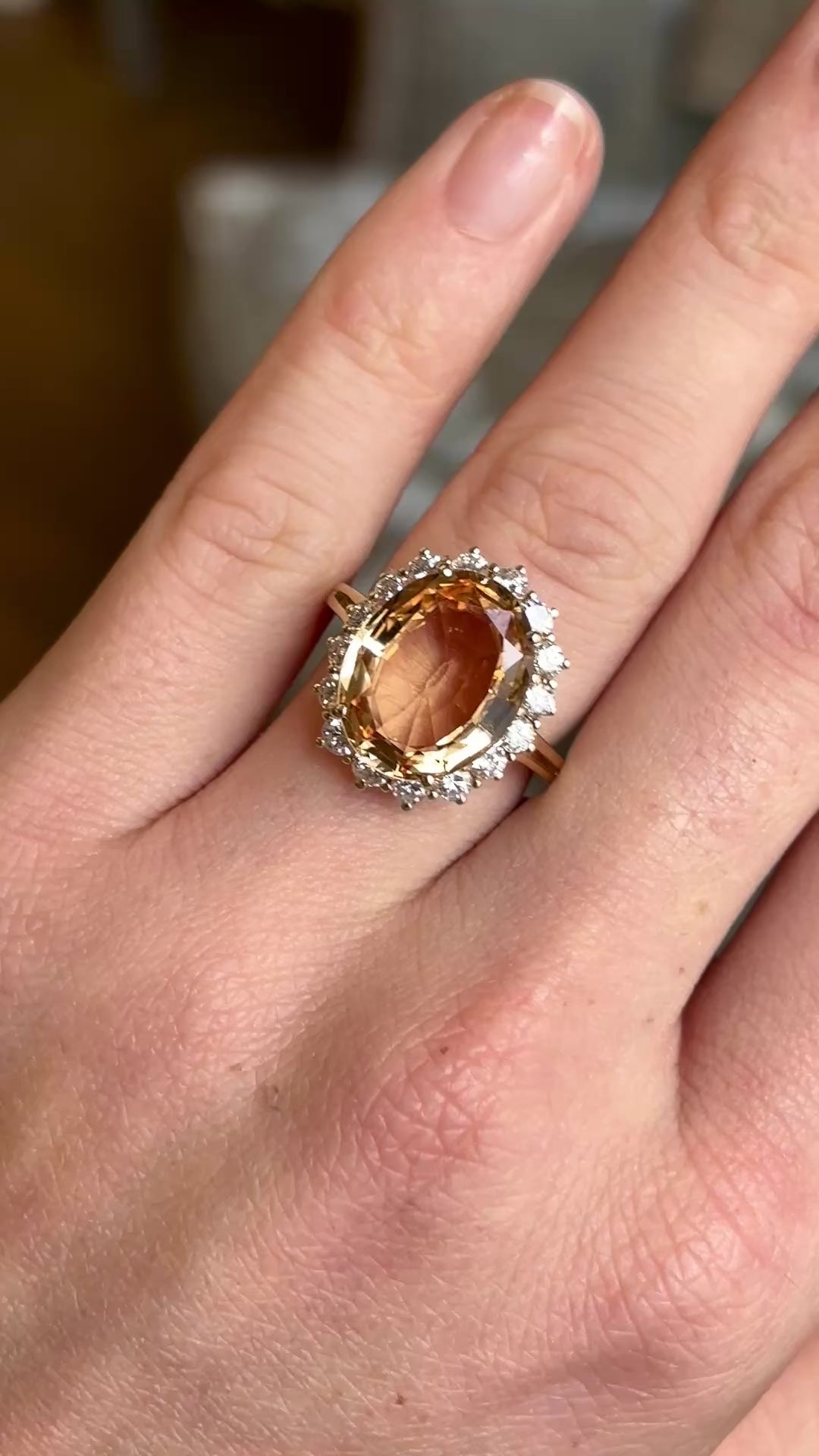 Vintage, 1960s topaz & diamond cluster ring