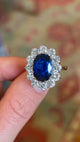 Vintage, 1950s sapphire & diamond cluster ring