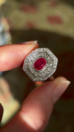 Art Deco, ruby & diamond ring
