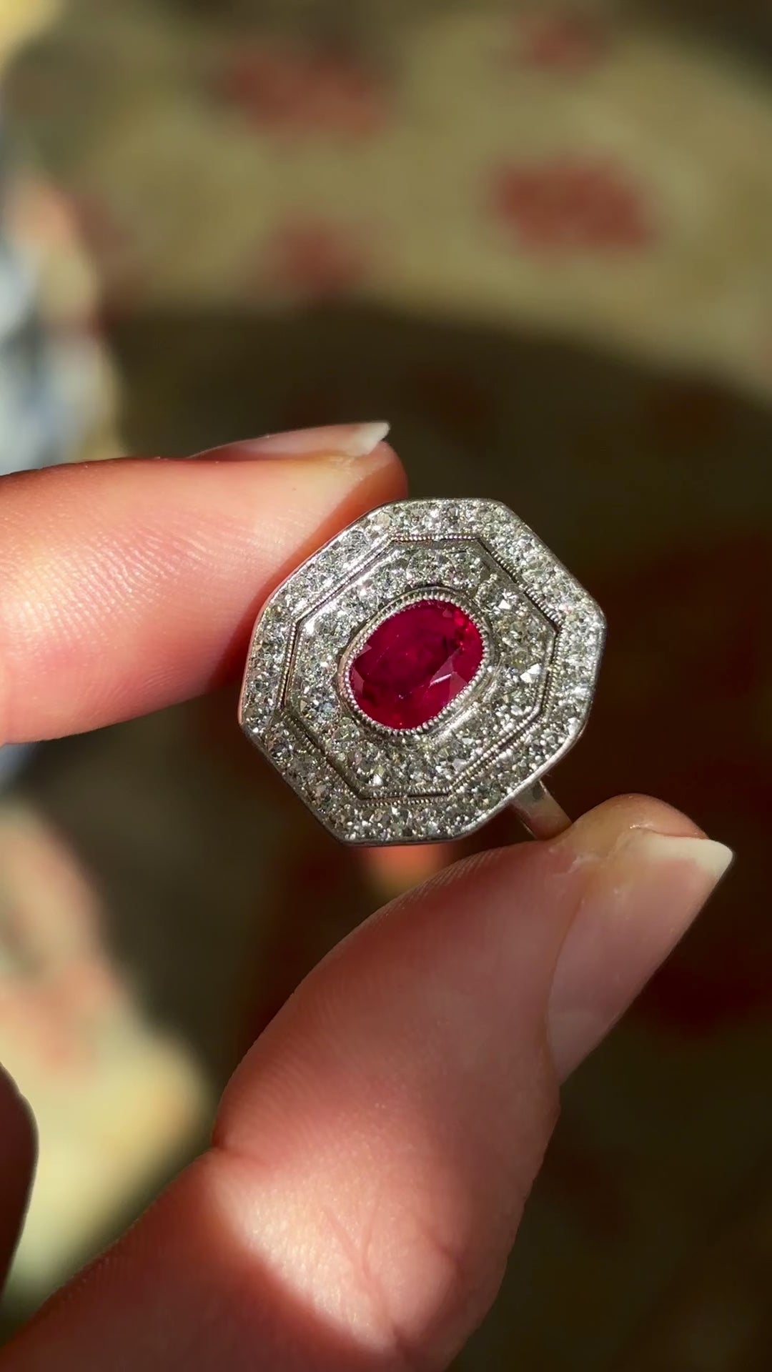 Art Deco, ruby & diamond ring