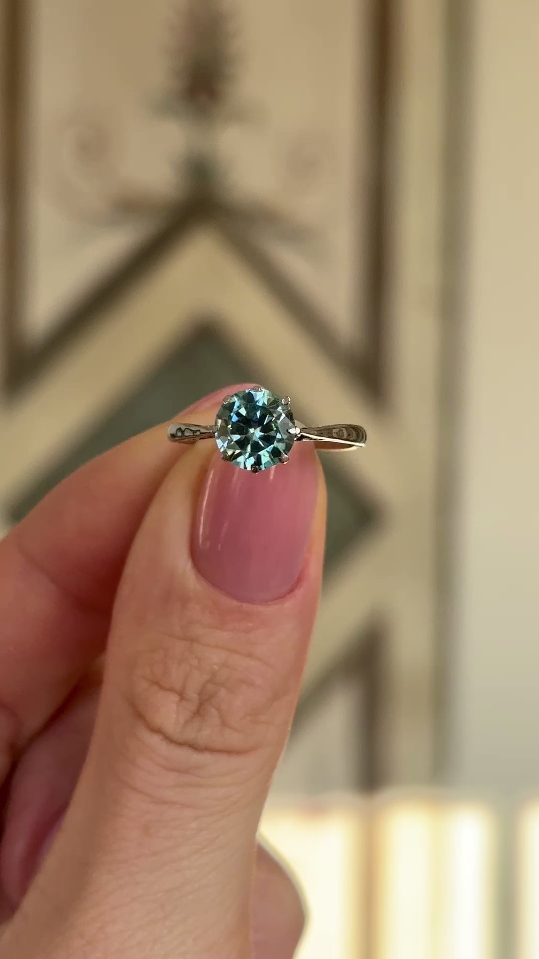 Vintage, Art Deco single-stone zircon ring