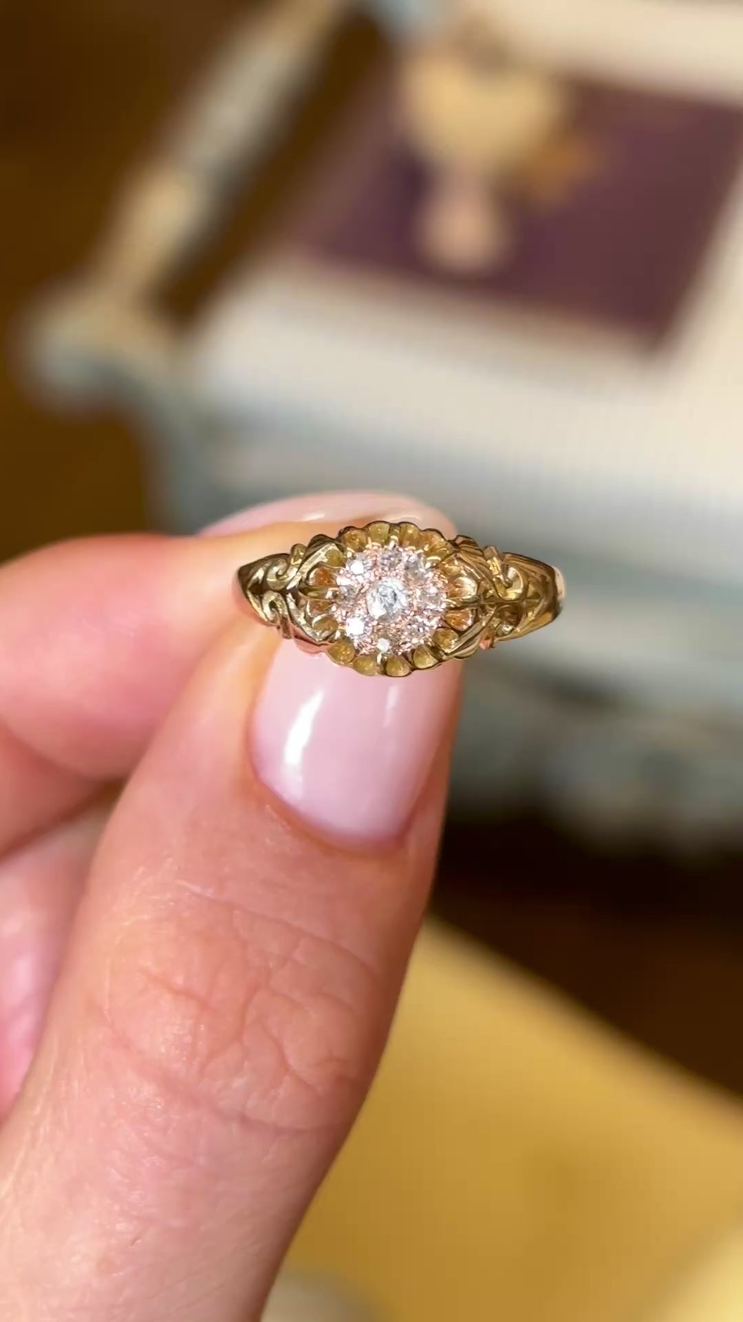 Antique, Victorian diamond cluster ring