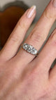 Antique, Victorian old-cut diamond three-stone ring