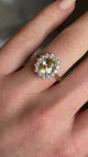 Yellow Sapphire and Diamond Engagement Ring