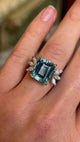 Vintage, 6.30ct aquamarine & diamond cluster ring
