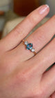 Vintage, 1920s aquamarine & diamond three-stone ring