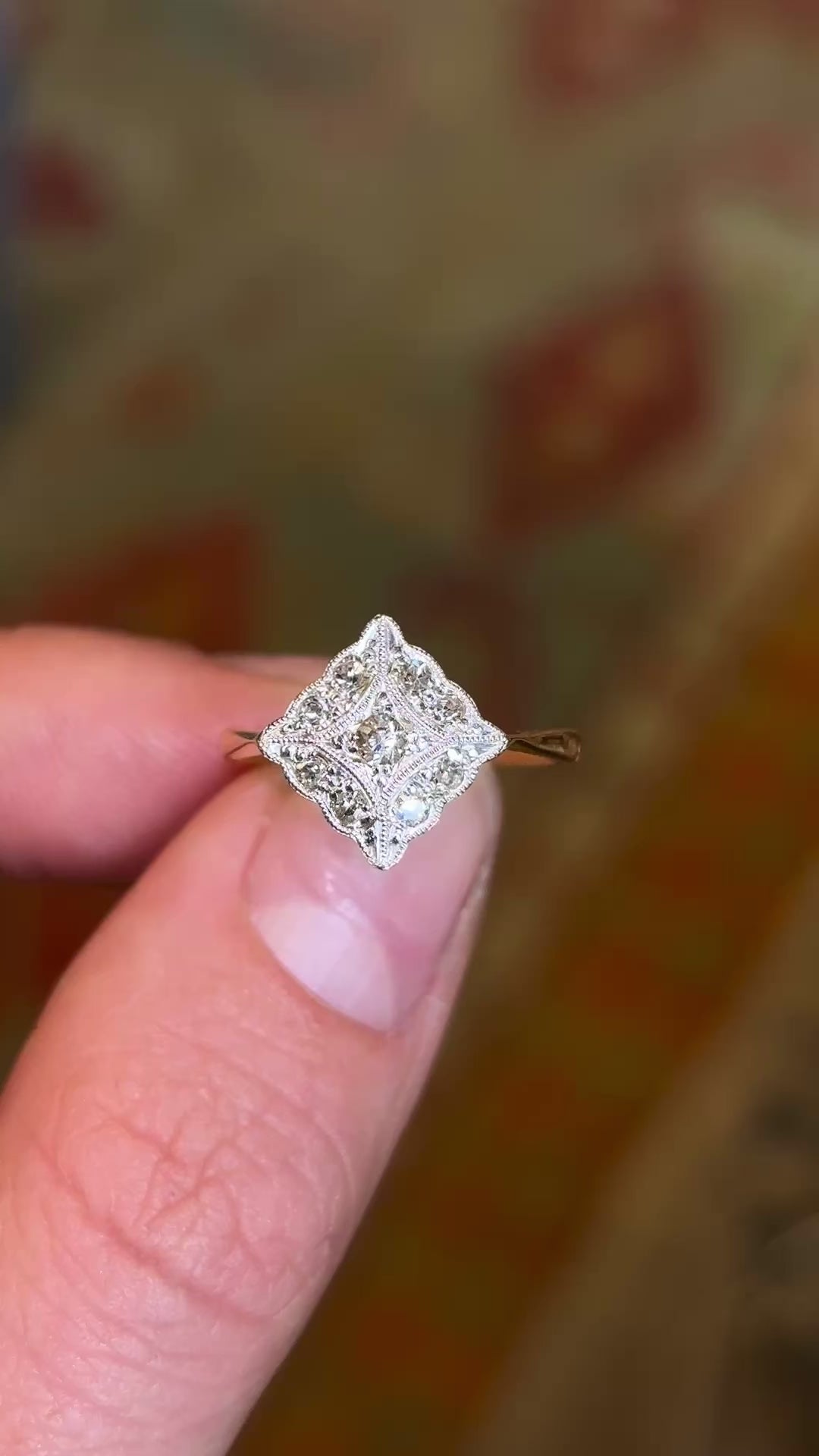 Vintage, Art Deco diamond cluster ring