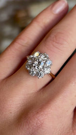 Antique, Edwardian, diamond cluster engagement ring