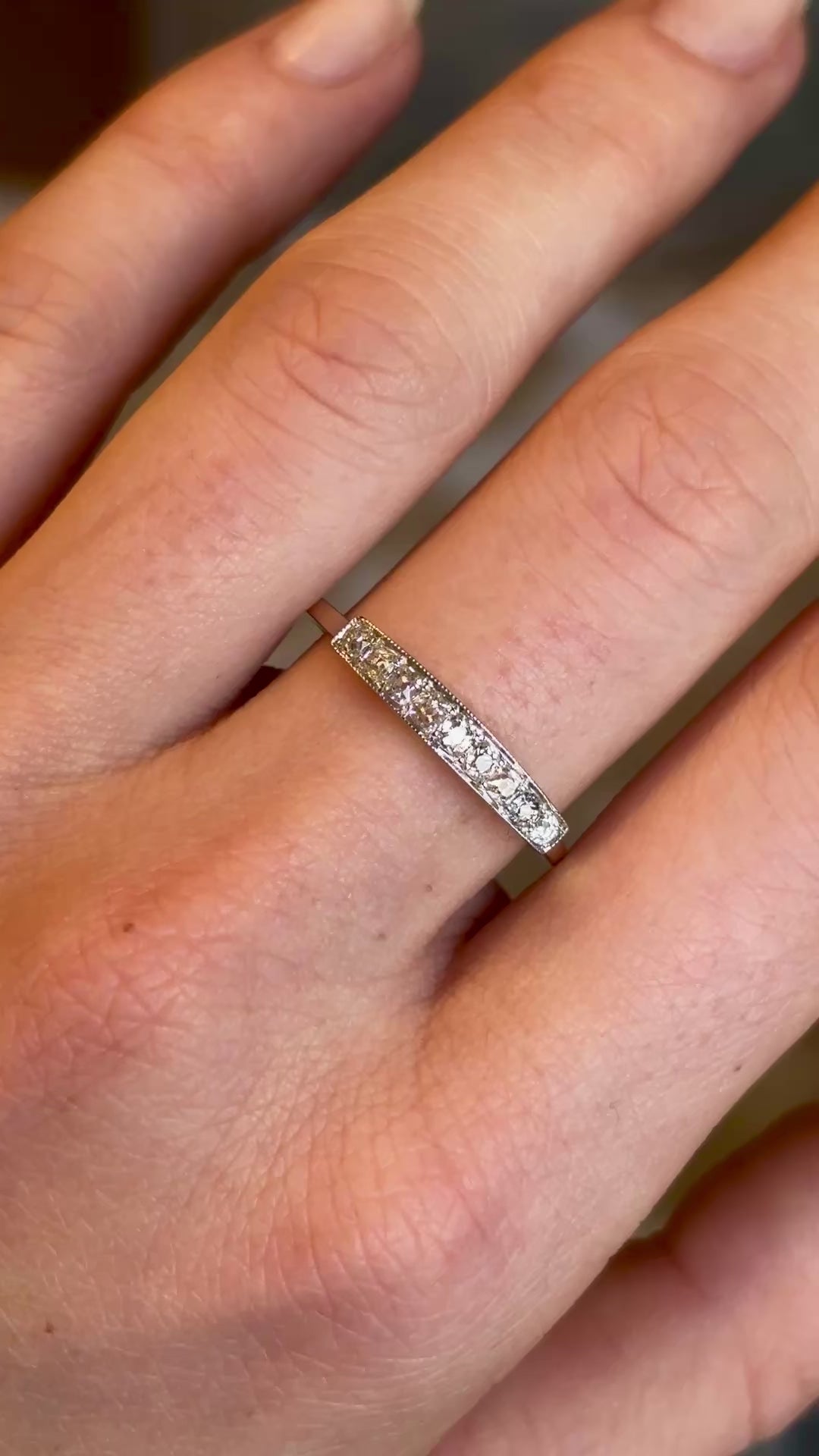 Antique, 1920's old-cut diamond half-eternity ring