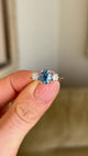Vintage, Art Deco sapphire & diamond three-stone ring, 18ct white gold