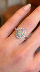 Vintage, 1950s black opal & diamond cluster ring