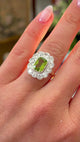 Antique, Victorian peridot & diamond cluster ring